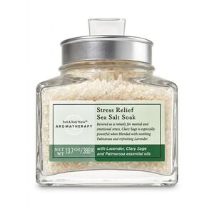 Bath & Body Works Aromatherapy Stress Relief Sea Salt Soak Lavender Jar NEW